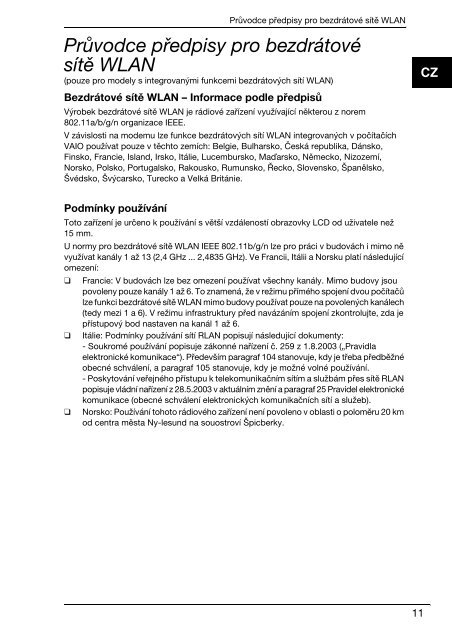 Sony VPCB11X9E - VPCB11X9E Documents de garantie Slovaque