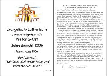 Evangelisch-Lutherische Johannesgemeinde Pretoria-Ost ...