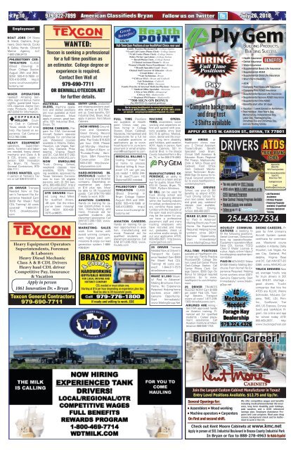American Classifieds/Thrifty Nickel Bryan July 27th Edition Bryan/College Station