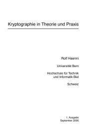 Kryptographie in Theorie und Praxis - Institut für Informatik und ...