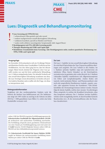 Lues - Berner Institut für Hausarztmedizin BIHAM - Universität Bern