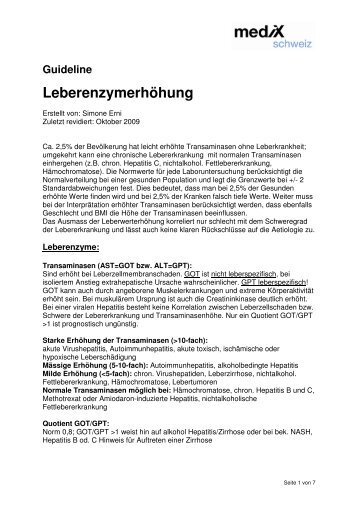 Guideline Leberenzymerhöhung