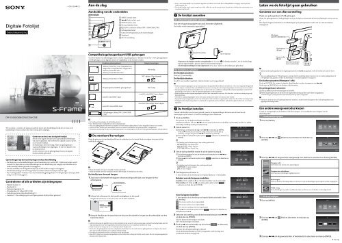 Sony DPF-C800 - DPF-C800 Consignes d&rsquo;utilisation N&eacute;erlandais