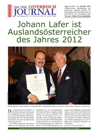 Johann Lafer ist Auslandsösterreicher des Jahres 2012