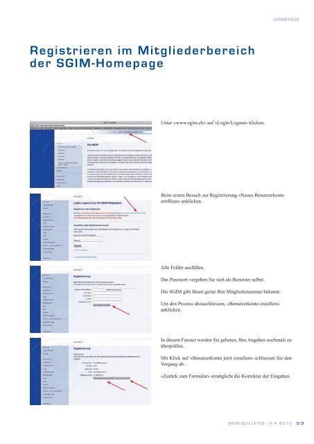 SGIM Bulletin 2-2010 - Schweizerische Gesellschaft für Innere Medizin