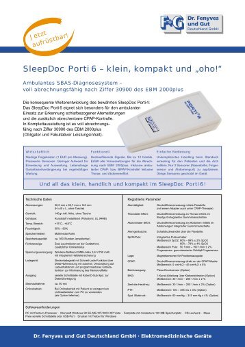 SleepDoc Porti 6 - Dr. Fenyves und Gut Deutschland GmbH