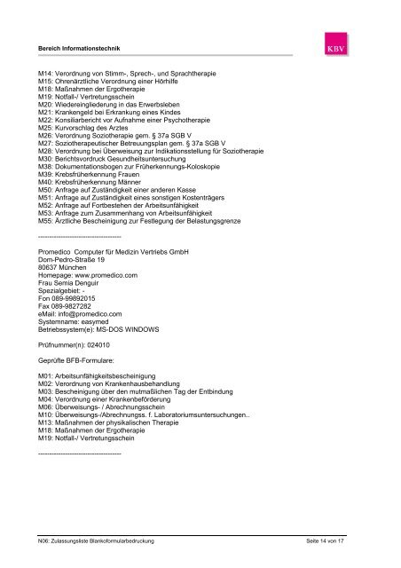 Zertifizierte Software Blankoformularbedruckung Stand 10.11.2004