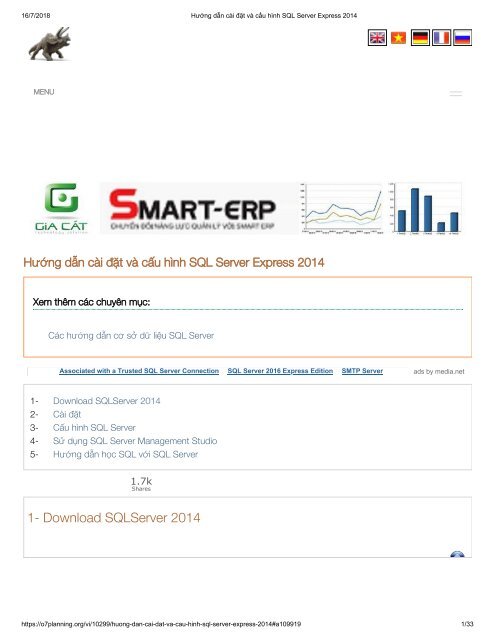 Hướng dẫn cài đặt và cấu hình SQL Server Express 2014