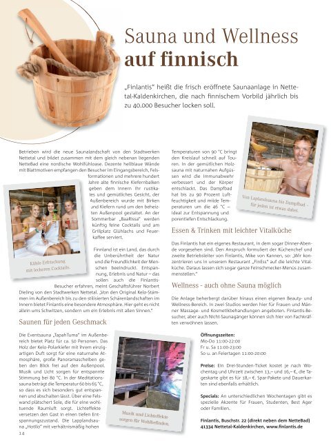 die neue, sagenhafte Saunawelt - Hindenburger Stadtzeitschrift für ...