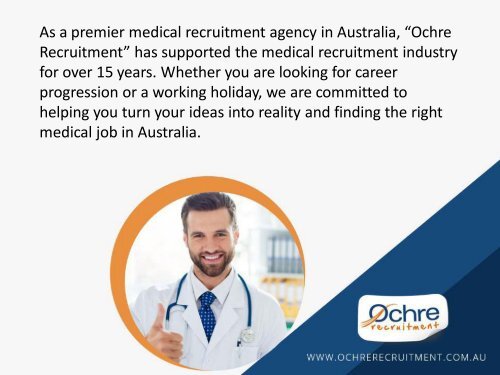 Ochre Recruitment - The Most Trusted Team For Medical Jobs in Australia!