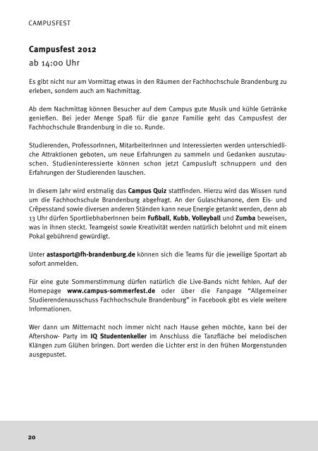 Programmheft - Fachhochschule Brandenburg