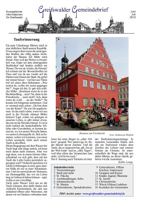 Greifswalder Gemeindebrief: Juni/Juli 2012 (2,5 MB