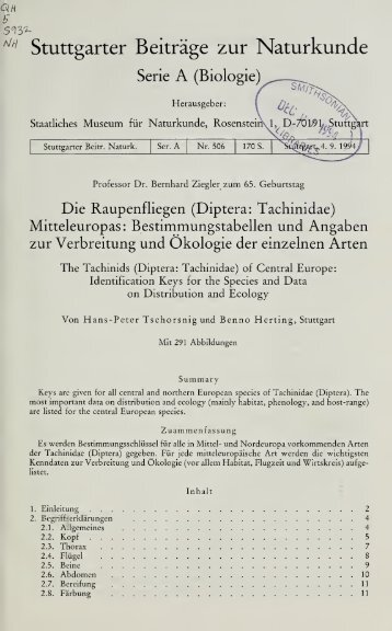 Stuttgarter Beiträge zur Naturkunde - Forschungsbereiche am ...