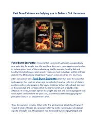  Fast Burn Extreme helps you to generate more Energy levels & reduce Weight