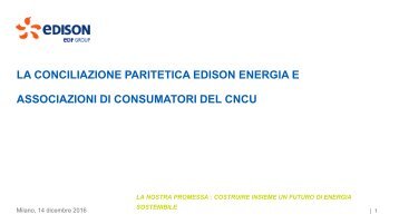 La Conciliazione Paritetica Edison e Associazioni di Consumatori