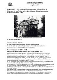 Haus Gandersheim 1909-1925 und Obstgut Schwalbenstein 1925