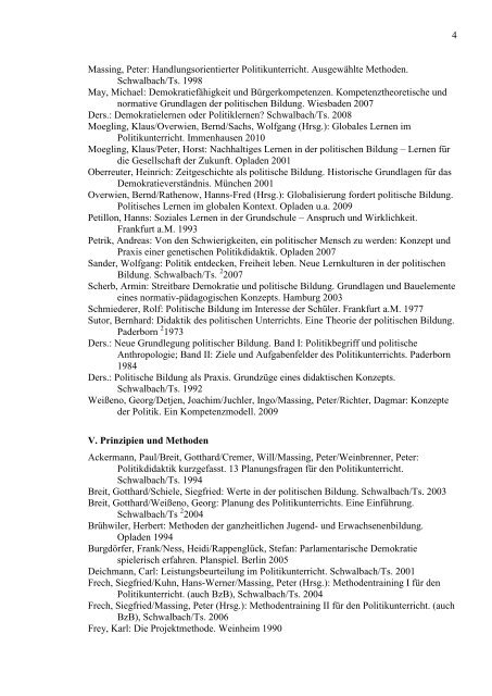 Basisliteratur Didaktik der Sozialwissenschaften