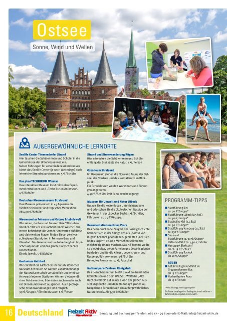 Freizeit-Aktiv Klassenfahrten Katalog 2019