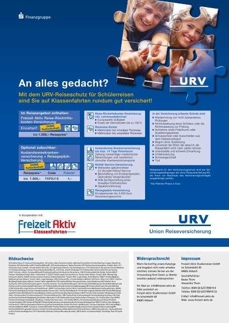 Freizeit-Aktiv Klassenfahrten Katalog 2019