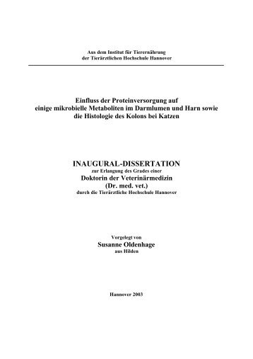 inaugural-dissertation - Stiftung Tierärztliche Hochschule Hannover