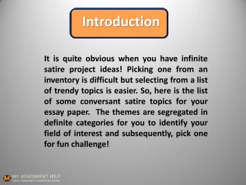 Character Analysis Essay Satirical Essay Topics Writing Custom also Compare And Contrast Essay About High School And College Sample High School Admission Essays