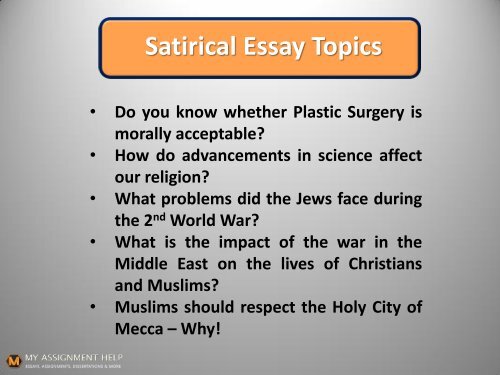 Satirical Essay Topics