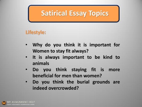 Satirical Essay Topics