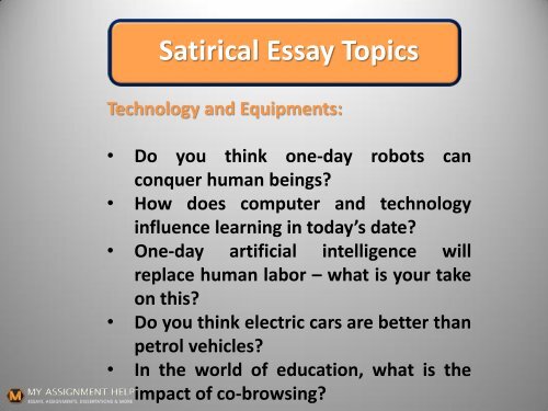 Satirical Essay Topics