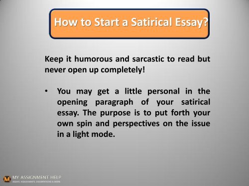 Satirical Essay Topics