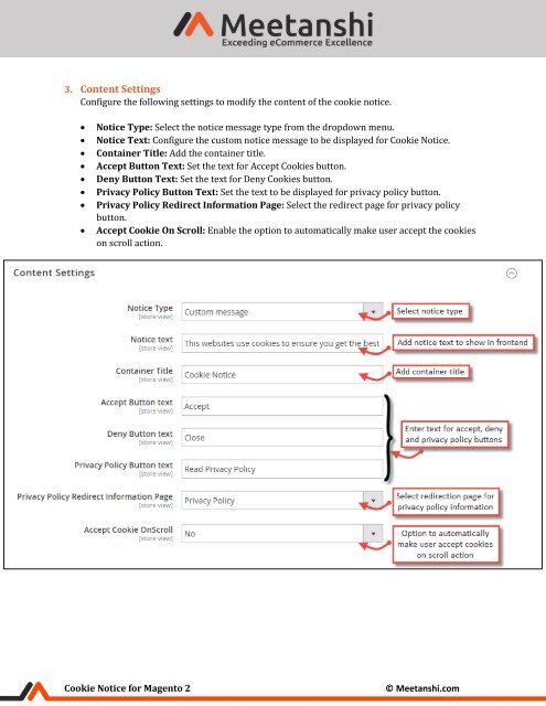 Magento 2 Cookie Notice