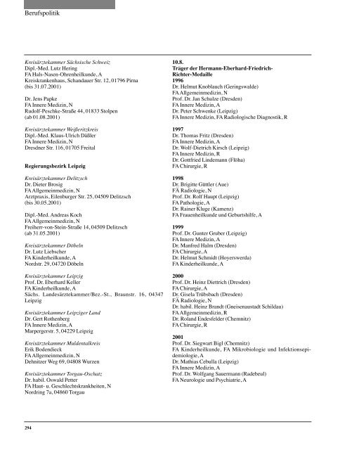 Tätigkeitsbericht der Sächsischen Landesärztekammer 2001