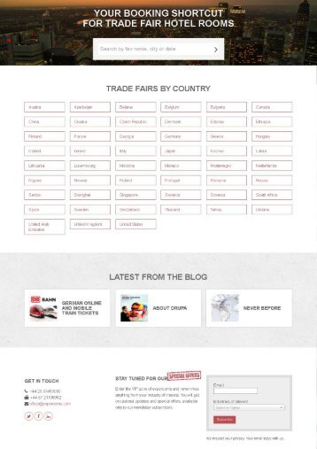 EXPOROOMS - Trade Fairs and Events in Russia, Spain, UK, Netherlands, Turkey