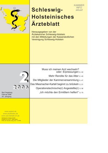 Schleswig-Holsteinisches Ärzteblatt, Ausgabe 2/2006