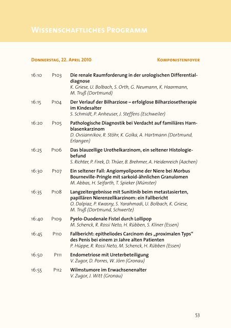 Wissenschaftliches Programm - Klinikum Dortmund