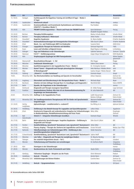 Veranstaltungskalender 1. Halbjahr 2010 - Deutscher ...