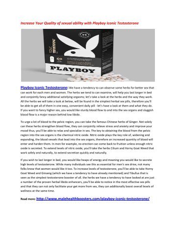 Increase Your Testosterone Level and Feel power in body with Playboy Iconic Testosterone
