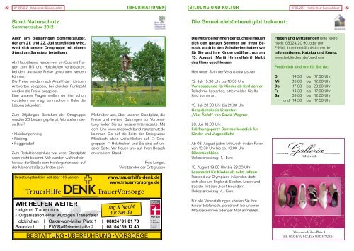 Ausgabe • Juli – August 2012 - Holzkirchen