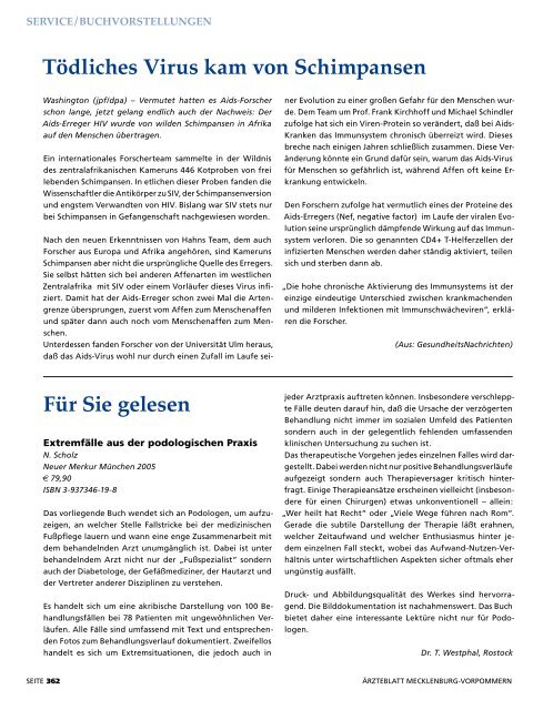Ärzteblatt Oktober 2006 - Ärztekammer Mecklenburg-Vorpommern