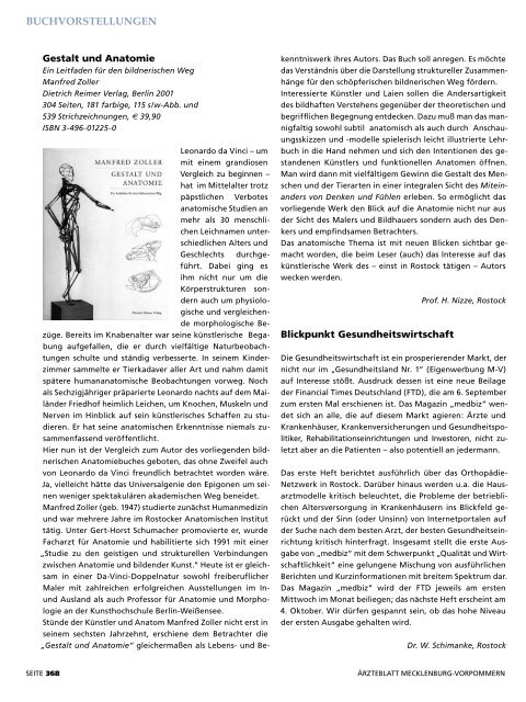 Ärzteblatt Oktober 2006 - Ärztekammer Mecklenburg-Vorpommern