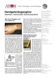 Handgelenksganglion - und Fußchirurgie