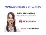 Mcafee MAV Retail Card | 1-844-324-6276 | Mcafee Ineternet 