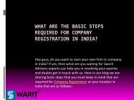 What Are The Basic Steps Required For Company Registration In India?