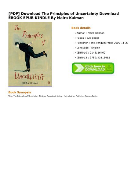 The Principles Of Uncertainty