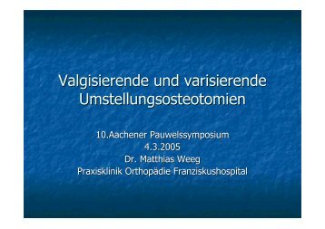 Komplikationen - Praxisklinik Orthopädie Franziskushospital Aachen