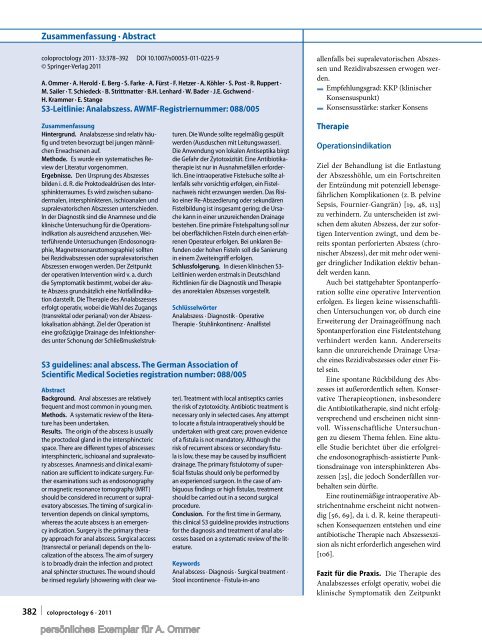 S3-Leitlinie: Analabszess AWMF-Registriernummer: 088/005