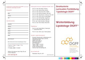 Weiterbildung Lipidologe DGFF® - Lipid-Liga