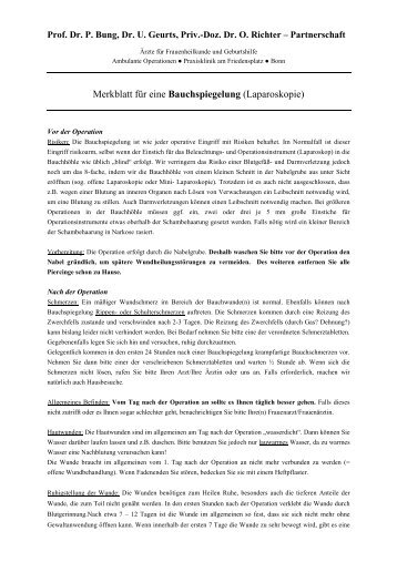 Bauchspiegelung - Gynäkologische Praxisklinik Bonn
