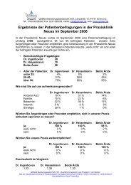 Ergebnisse der Patientenbefragungen in der Praxisklinik Neuss im ...