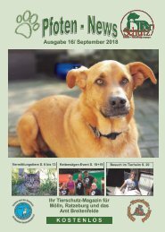 Pfoten-News Ausgabe 16, September 2018