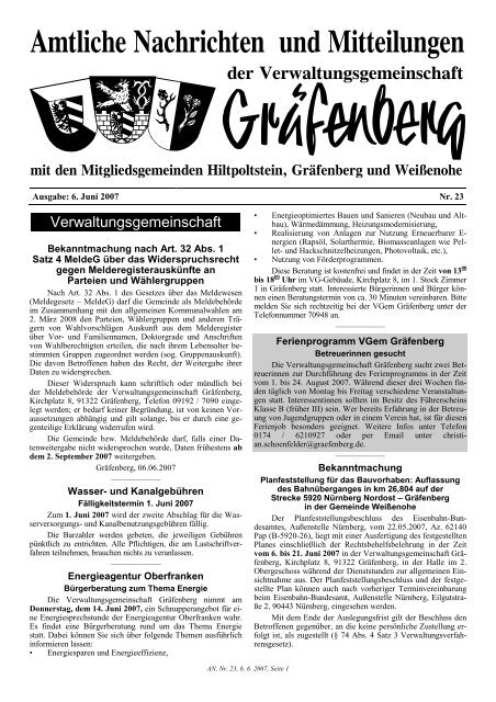 Verwaltungsgemeinschaft - Gräfenberg